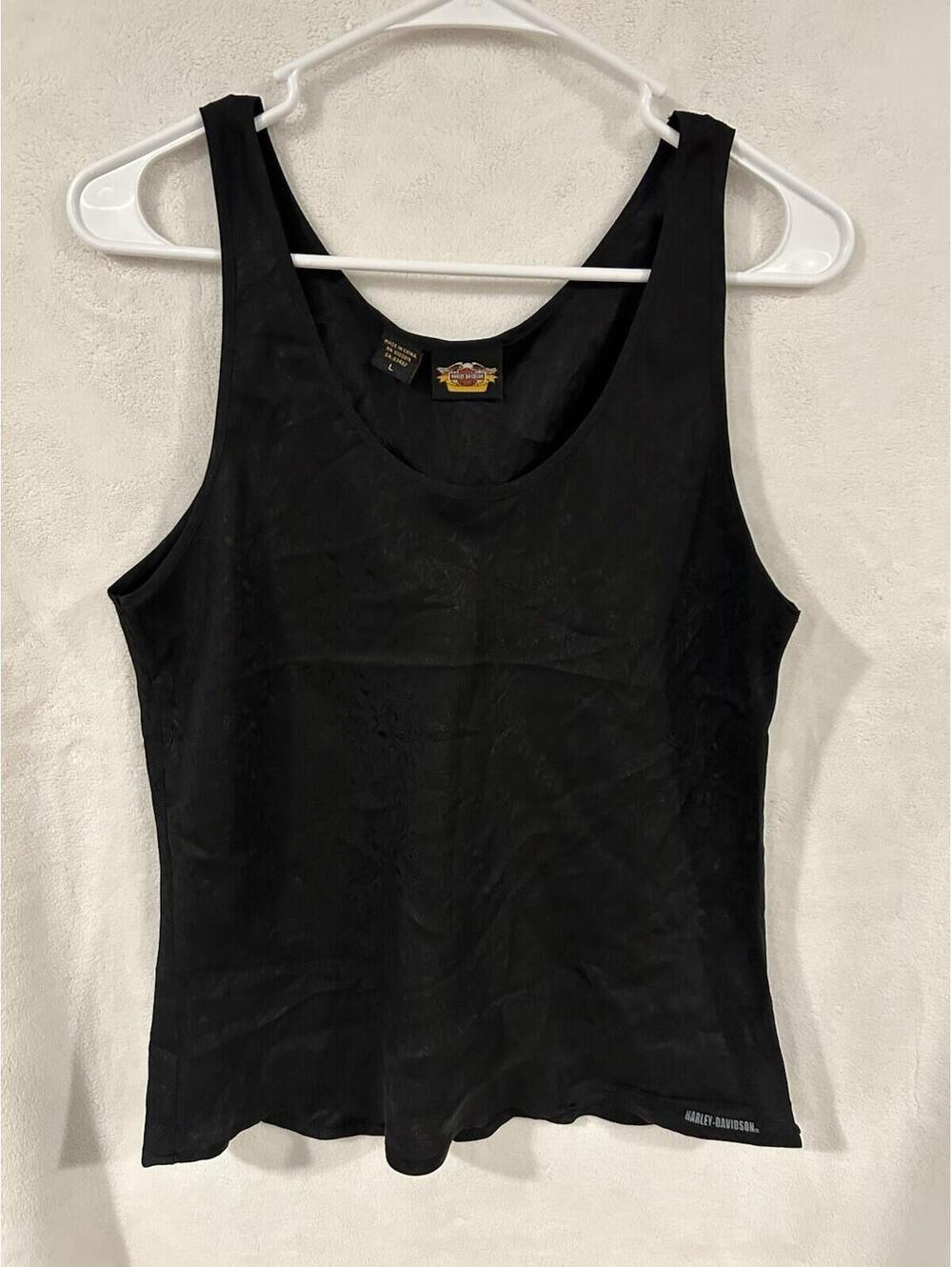 Harley-Davidson Women’s Black Silk Paisley Tank Top Size Large VTG